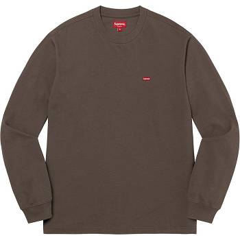 Supreme Small Box L/S Tee Sweaters Brown | MY341JJ