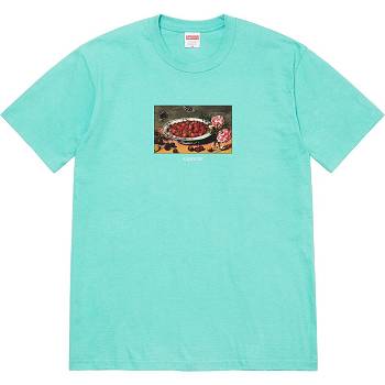 Supreme Strawberries Tee T Shirts Aqua | MY247QZ