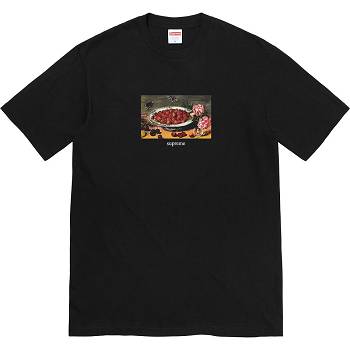 Supreme Strawberries Tee T Shirts Black | MY248WY