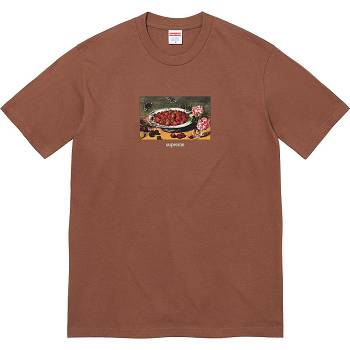 Supreme Strawberries Tee T Shirts Brown | MY251TV