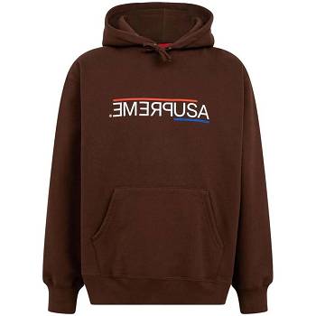 Supreme USA Hoodie Brown | MY462IS