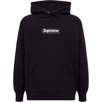 Supreme White Logo Hoodie Black | MY461UT