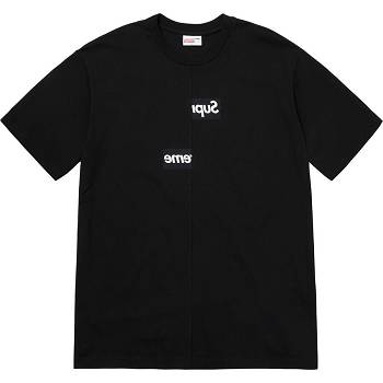 Supreme x CDG Split Box Logo T Shirts Black | MY194MA